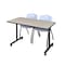 Kobe Rectangle Tables > Training Tables > Kobe Mobile Table & Chair Sets, 48 W, 24 L, 29 H, Maple MKTRCC4824PL47GY - alternate 1
